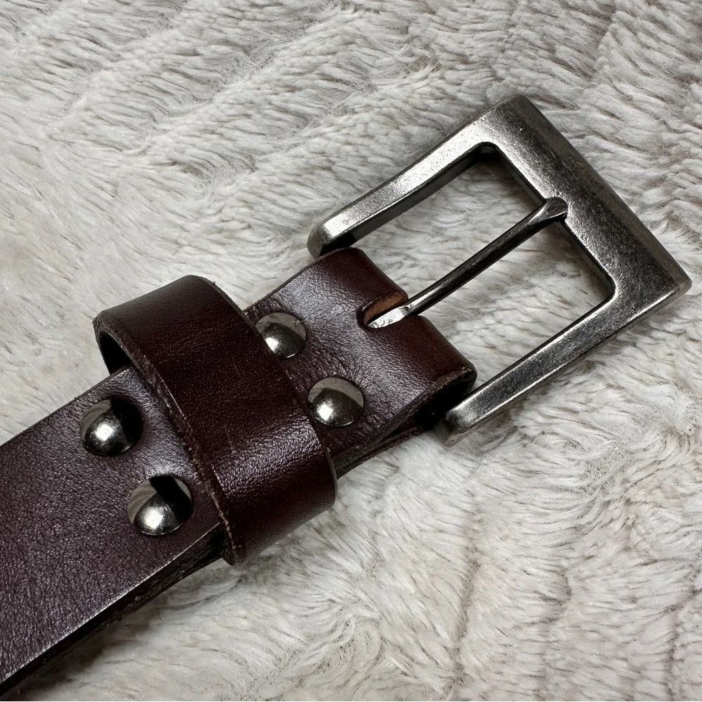 Gray Eagle Maker Brown Rugged Leather Belt for Men, 37